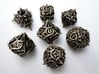 Thorn Dice Set with Decader, 7 Piece Die Set 3d printed In stainless steel.