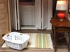 Laundry Basket in 1:12, 1:24 3d printed 1:12 by Miniature Artisan Katy Arland of Simply Sweet Minis used her laundry basket as the key piece of her contemporary hallway and laundry area.