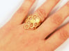 Honeycomb Ring 3d printed Polished Gold