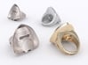 Kylo Ren Ring 3d printed Stainless Steel, Golden Plated matte & Silver render
