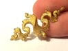 Dragon Pendant 4cm 3d printed Polished Gold Steel
