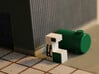 N Scale Gas Station Pumps 2pc 3d printed Single pump with a 10m³ fuel tank on an industrial site.