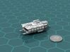 Factory Ship 3d printed Render of the model, with a virtual quarter for scale.