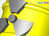 Radioactive Barrel, Yellow 3d printed A closeup rendering of the radioactive sign.
