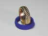 Twist Band Ring - 9½ 3d printed Gold Plated Stainless Steel & Blue Plastic