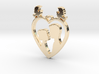 Two in a Heart with Doves V1 Pendant - Amour 3d printed 