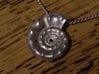 Ammonite Pendant 3d printed Printed in silver, on a 2mm chain.