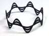 Triple Wave Bracelet (67mm) 3d printed in black strong and flexible