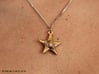 Stylised Sea Star Pendant 3d printed Raw Brass pendant - showing chain with ring (not sold with product)