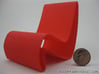 1:12 scale Amoeba modern miniature chair 3d printed (actual material Red Strong & Flexible)