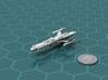 Privateer Impala Class Cruiser 3d printed Render of the model, with a virtual quarter for scale.