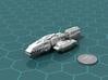 Colonial Battlewagon 3d printed Render of the model, plus a virtual quarter for scale.