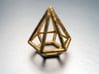 Pendant 'Diamond 3D' 3d printed 3D Diamond pendant printed in polished gold steel