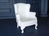 1:24 Queen Anne Wingback Chair 3d printed Printed in White, Strong & Flexible