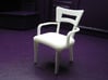 1:24 Dog Bone Chair with Arms 3d printed Printed in White, Strong & Flexible