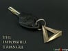Impossible Triangle Pendant 3d printed Stainless Steel