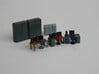 N Scale Office Furniture 3d printed Model painted in various color schemes