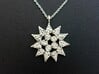 Pediastrum Algae pendant - Science Jewelry 3d printed Pediastrum pendant in polished silver