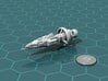 Buru Battleship 3d printed Render of the model, with a virtual quarter for scale.
