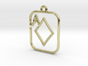 The Ace of Diamond continuous line pendant 3d printed 