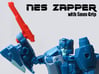NES Inspired Zapper Gun w' 5mm Grip 3d printed Red strong and flexible print with Titans Return Blurr