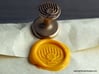Menorah Wax Seal 3d printed Menorah wax seal with impression in Sunflower Yellow sealing wax