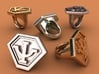 Babylon 5's Psy Corps Ring 3d printed Stainless steel, gold plated mate & premium silver renderings