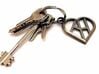 Heart of love keychain [customizable] 3d printed The keychain in action (customizable initials, key ring not included) [printed in polished nickel steel]