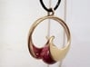 Half Mob-Tor: the half Mobius Torus Shell 3d printed in Gold Plated with a marble and a necklace (non-included)