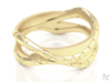 Full Dual Modern Ring 3d printed Gold