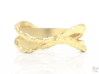 Full Dual Stone Ring 3d printed Gold