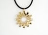 Sun Pendant Statement Necklace - Sunburst Pendant 3d printed Polished Brass