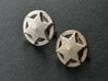 Sheriff's Star Cufflinks (Style 3) 3d printed 3-D printed Sheriff's Star cuff-links (polished nickel finish on left - plain stainless finish on right)