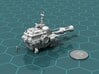 Utility Ship 3d printed Render of the model, with a virtual quarter for scale.