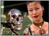 Human Skull Pendant - Skull Bead 3d printed left: Stainless Steel