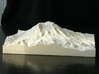 8'' Mt. Rainier, Washington, USA, Sandstone 3d printed Photo of actual print from the West, featuring Liberty Cap and Sunset Amphitheater.