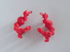 Rose Earrings 3d printed Coral red