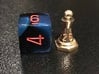 Chess-shaped Dice Set (small) 3d printed plastic chessex die shown for scale (not included)