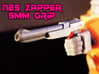 NES Inspired Zapper Gun w' 5mm Grip 3d printed hand painted black high-def acrylate print