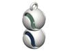 Double Marble Pendant 3d printed CGI Rendering with marbles (not included)