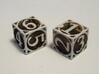 Circle Theme d6 3d printed In Transparent Detail, dyed with tea and drybrushed with white acrylic paint.