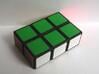 Easy Cuboid: 1x2x3 3d printed Dyed black, with stickers