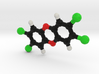 Dioxin (TCDD) Molecule Model. 3 Sizes. 3d printed 