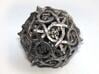 Interwoven Geometric Vines and Thorns D20 3d printed In stainless steel