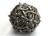Interwoven Geometric Vines and Thorns D20 3d printed In stainless steel