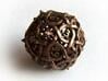 Interwoven Geometric Vines and Thorns D20 3d printed In antique bronze glossy