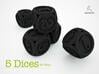 Font Yatzy -game 3d printed 5 DICES for Yatzy