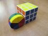 "Cheese" Puzzle 3d printed Size Comparison to a Regular Rubik's Cube