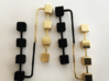 Boxed Earrings 3d printed Raw Brass and Black Strong and Flexible