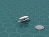 Qri Falcon class Patrol Ship 3d printed Render of the model, with a virtual quarter for scale.